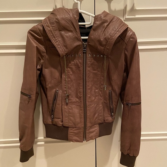 Danier Brown Leather Jacket - Picture 1 of 5